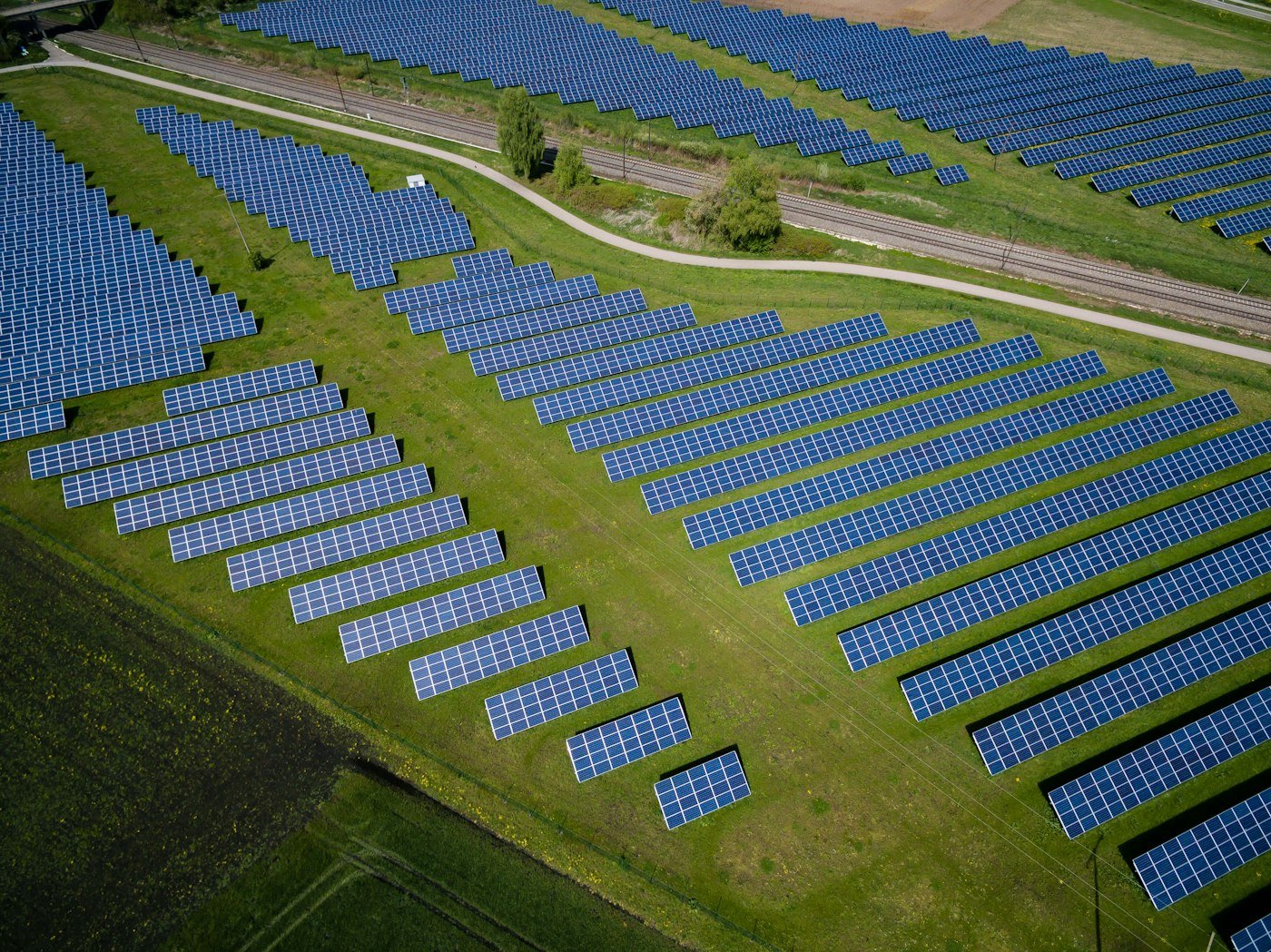 Aerial view of solar farm
